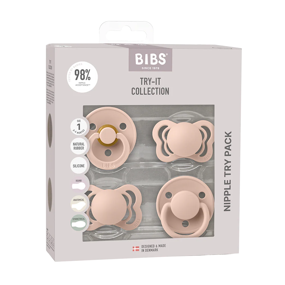BIBS New Baby Pacifiers Try-It Collection - Blush
