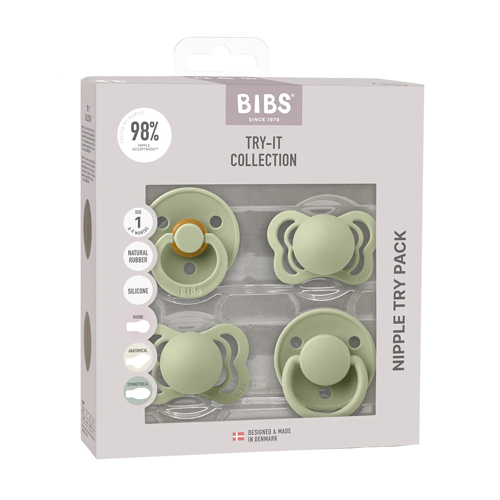 BIBS New Baby Pacifiers Try-It Collection - Sage