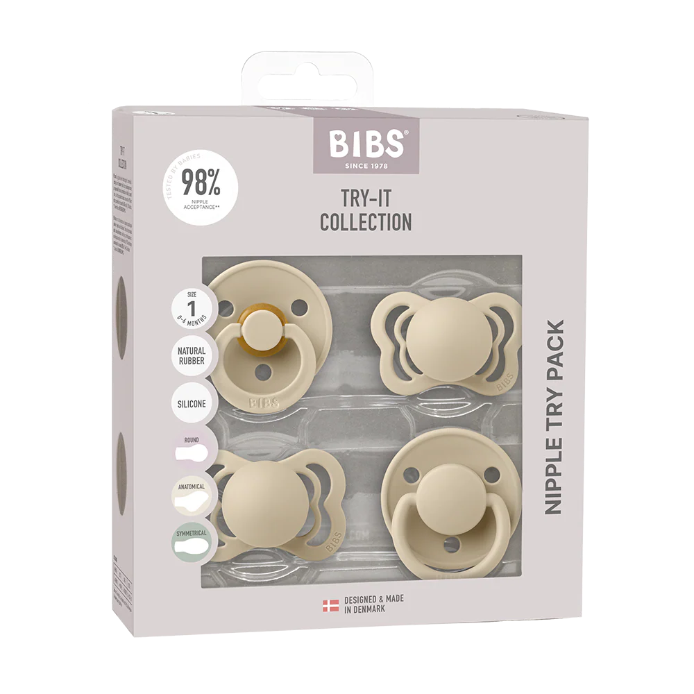 BIBS New Baby Pacifiers Try-It Collection - Vanilla