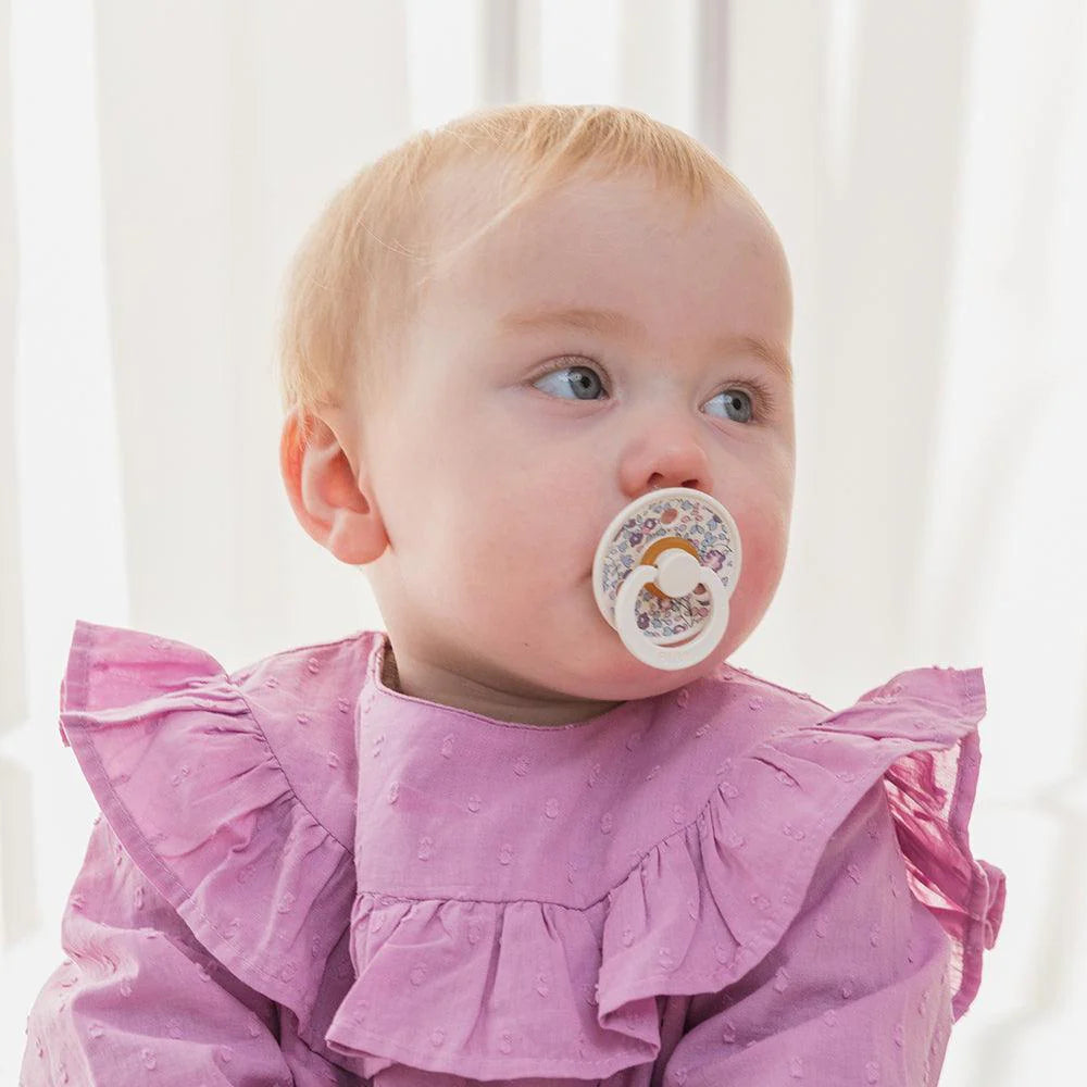 BIBS x LIBERTY Colour Pacifiers 2 Pack Chamomile Lawn - Violet Sky Mix