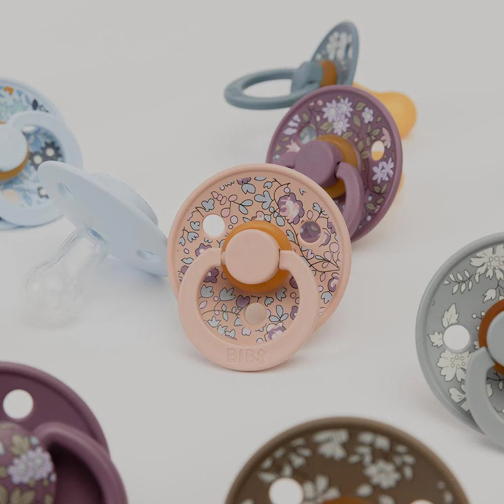 BIBS x LIBERTY Colour Pacifiers 2 Pack Chamomile Lawn - Violet Sky Mix