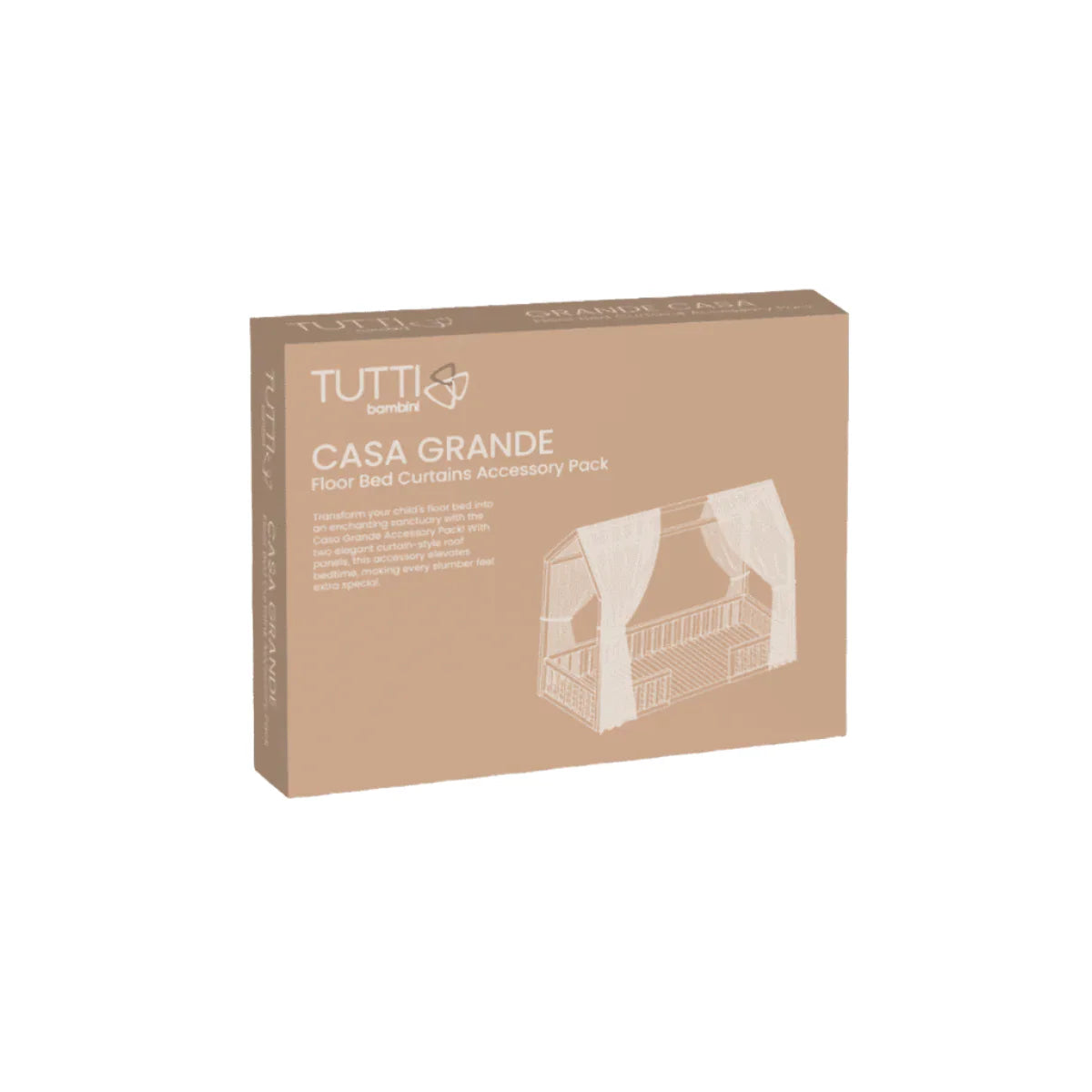 Tutti Bambini Casa Grande Floor Bed Curtains Accessory Pack - White