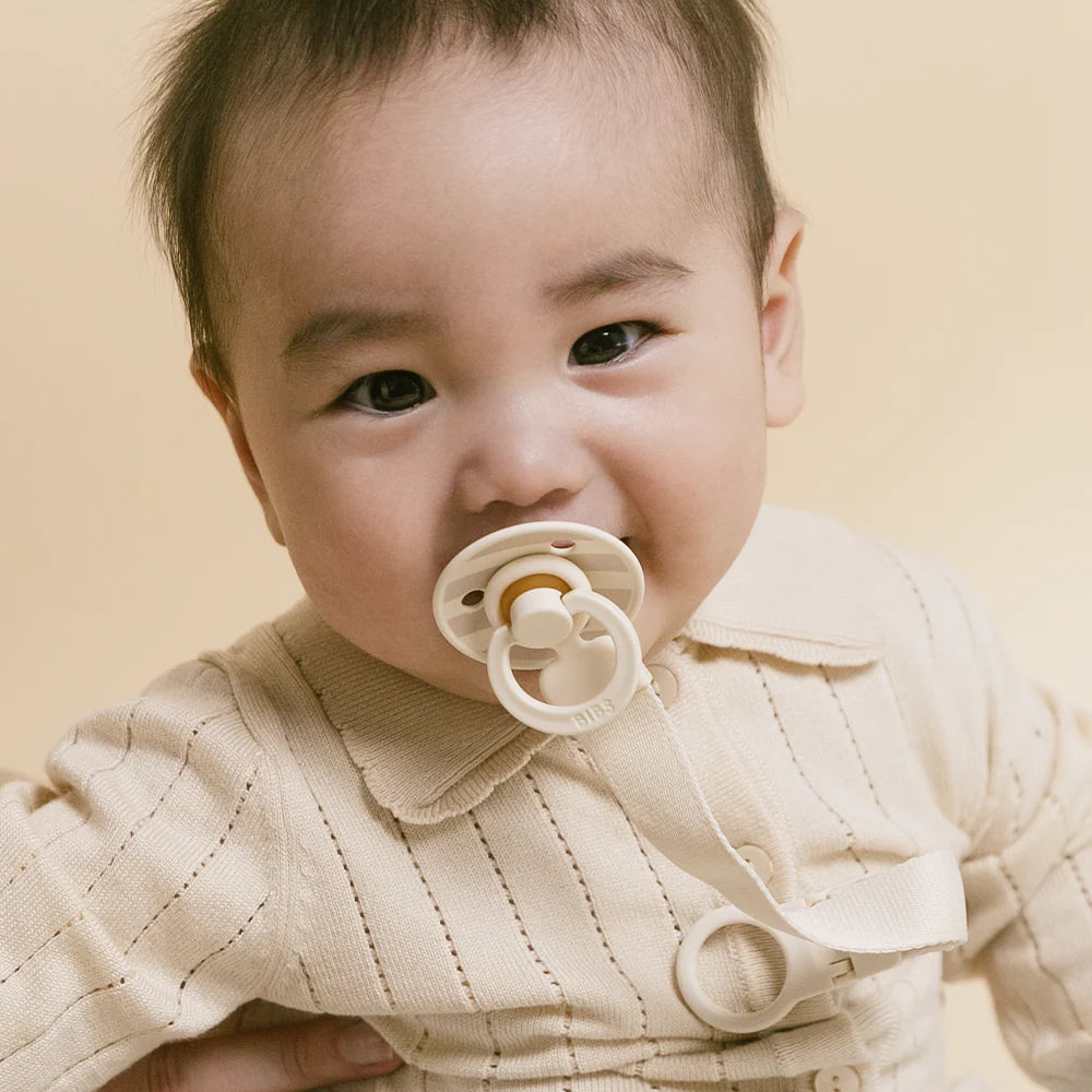 BIBS Colour Pacifier & Loop Clip Gift Set - Ivory