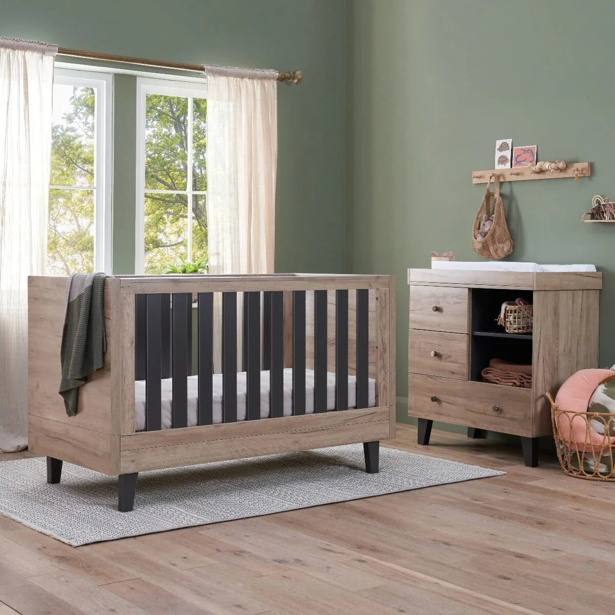 Tutti Bambini Como 2 Piece Set - Distressed Oak / Slate Grey