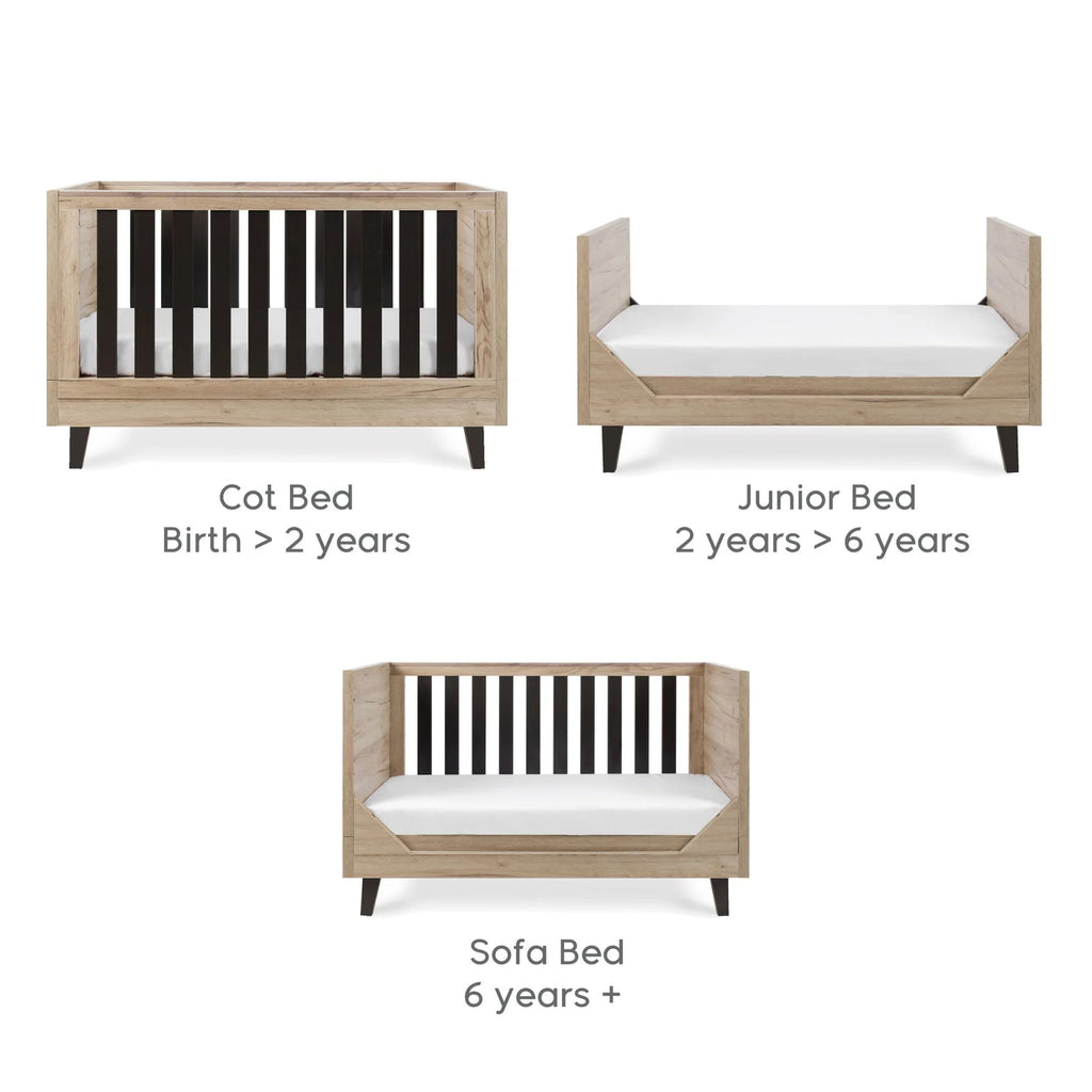 Tutti Bambini Como 3 Piece Set - Distressed Oak / Slate Grey