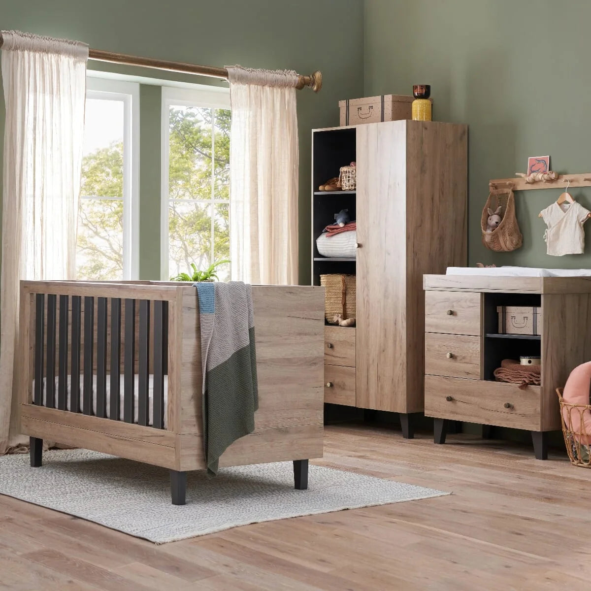 Tutti Bambini Como 3 Piece Set - Distressed Oak / Slate Grey
