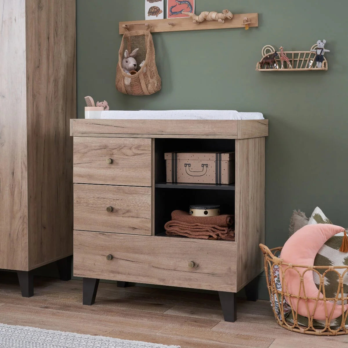 Tutti Bambini Como 3 Piece Set - Distressed Oak / Slate Grey
