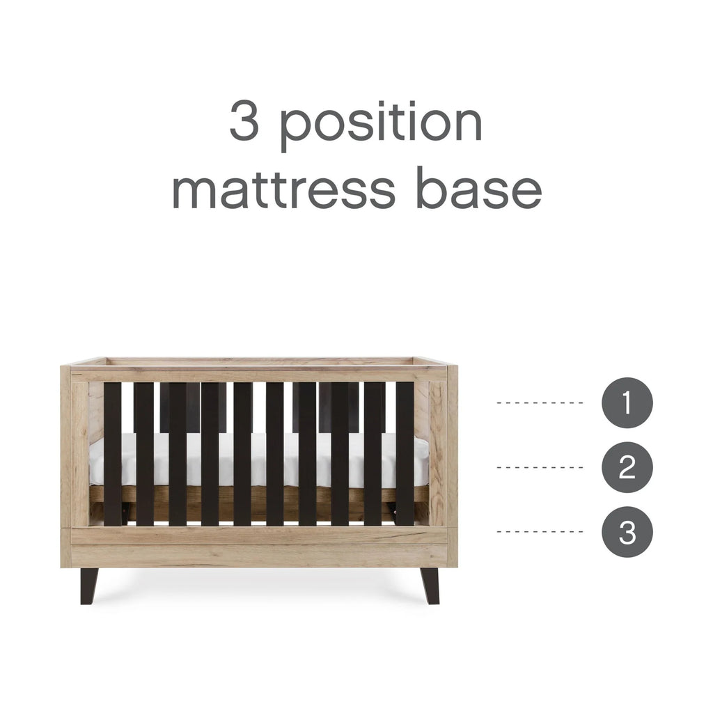 Tutti Bambini Como Cot Bed - Distressed Oak / Slate Grey