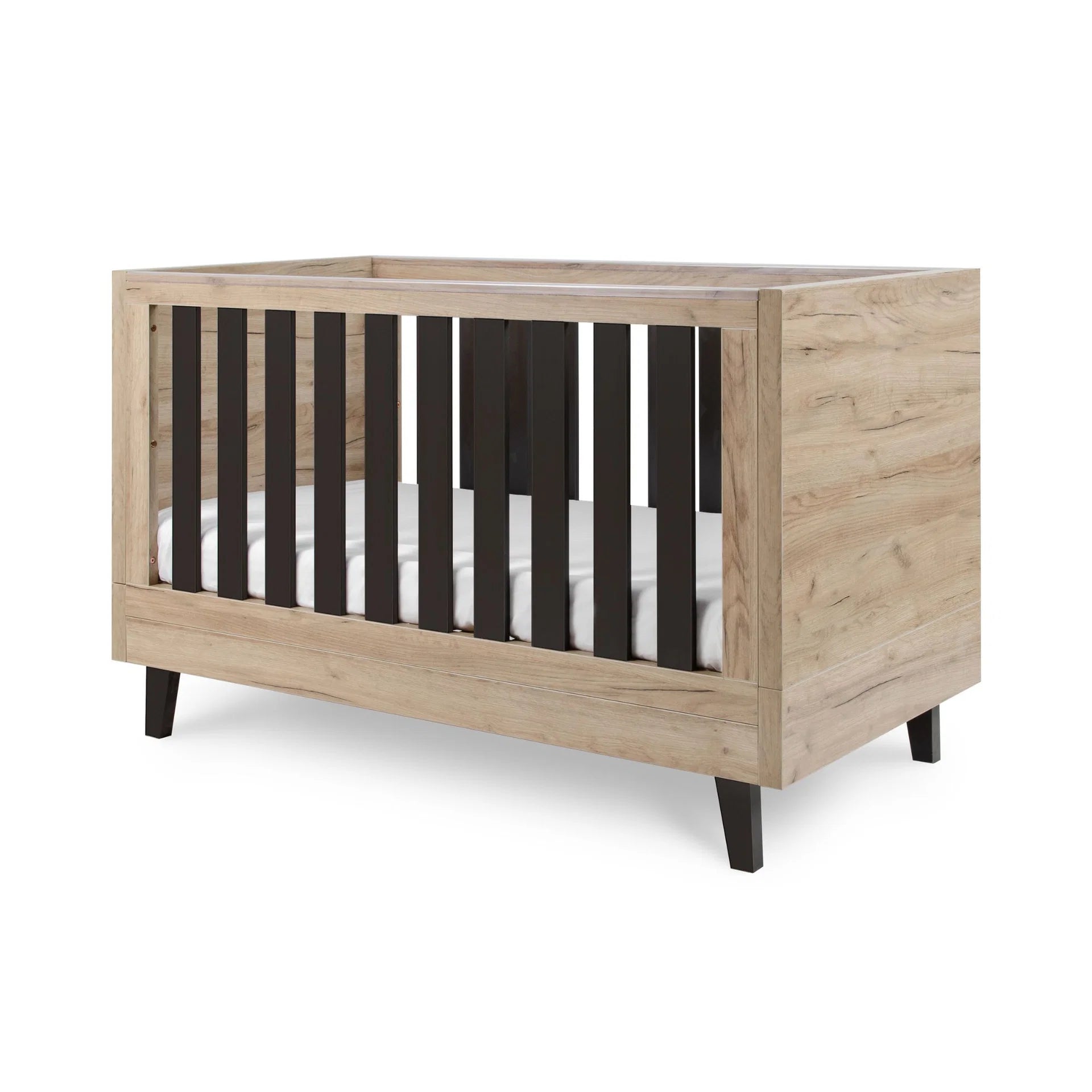 Tutti Bambini Como Cot Bed - Distressed Oak / Slate Grey