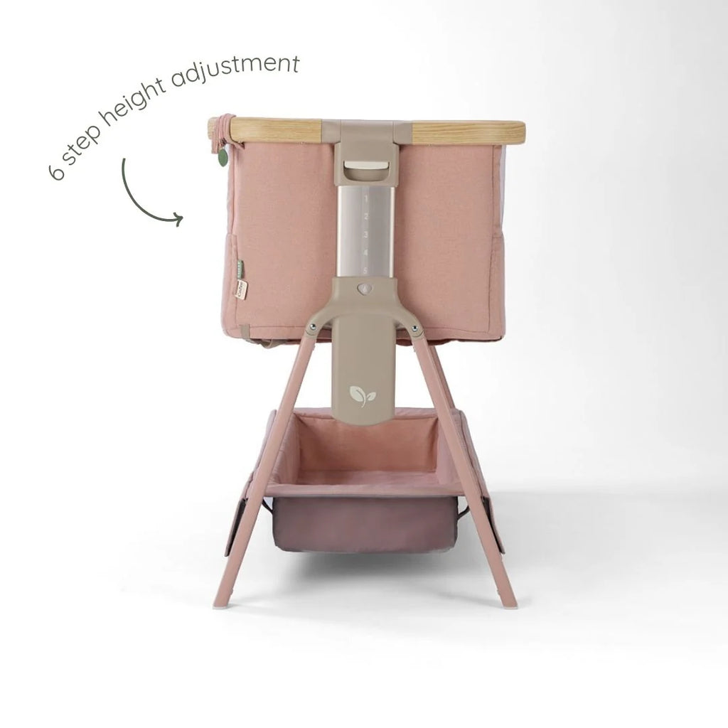 Tutti Bambini CoZee Air 2 Bedside Crib - Drifted Oak / Blush