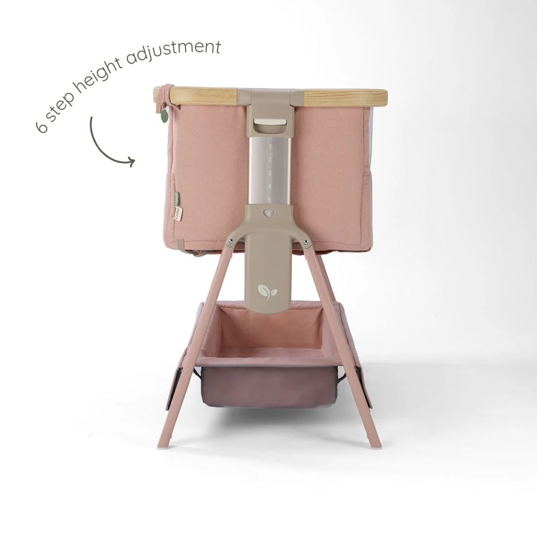 Tutti Bambini CoZee Air 2 Bedside Crib - Drifted Oak / Blush