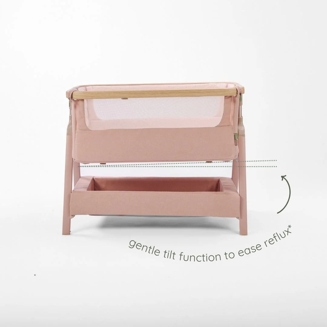 Tutti Bambini CoZee Air 2 Bedside Crib - Drifted Oak / Blush