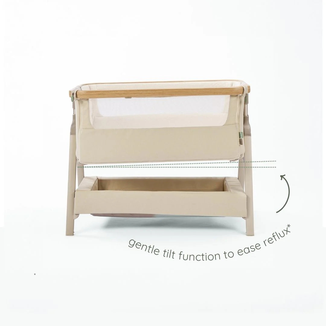 Tutti Bambini CoZee Air 2 Bedside Crib - Toasted Oak / Sand