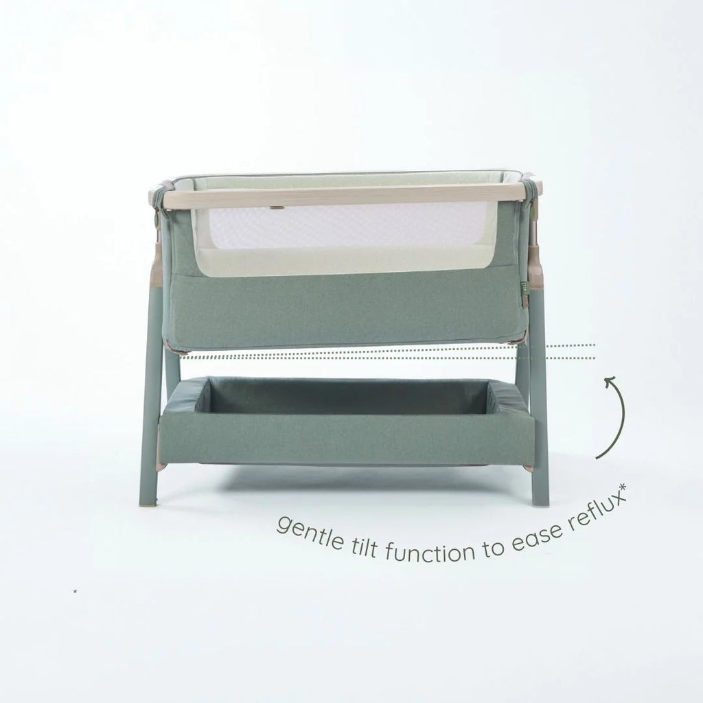 Tutti Bambini CoZee Air 2 Bedside Crib - Whitewash / Kelp
