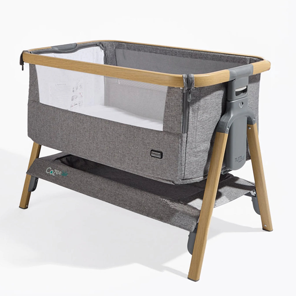 Tutti Bambini CoZee Air Bedside Crib - Oak & Charcoal