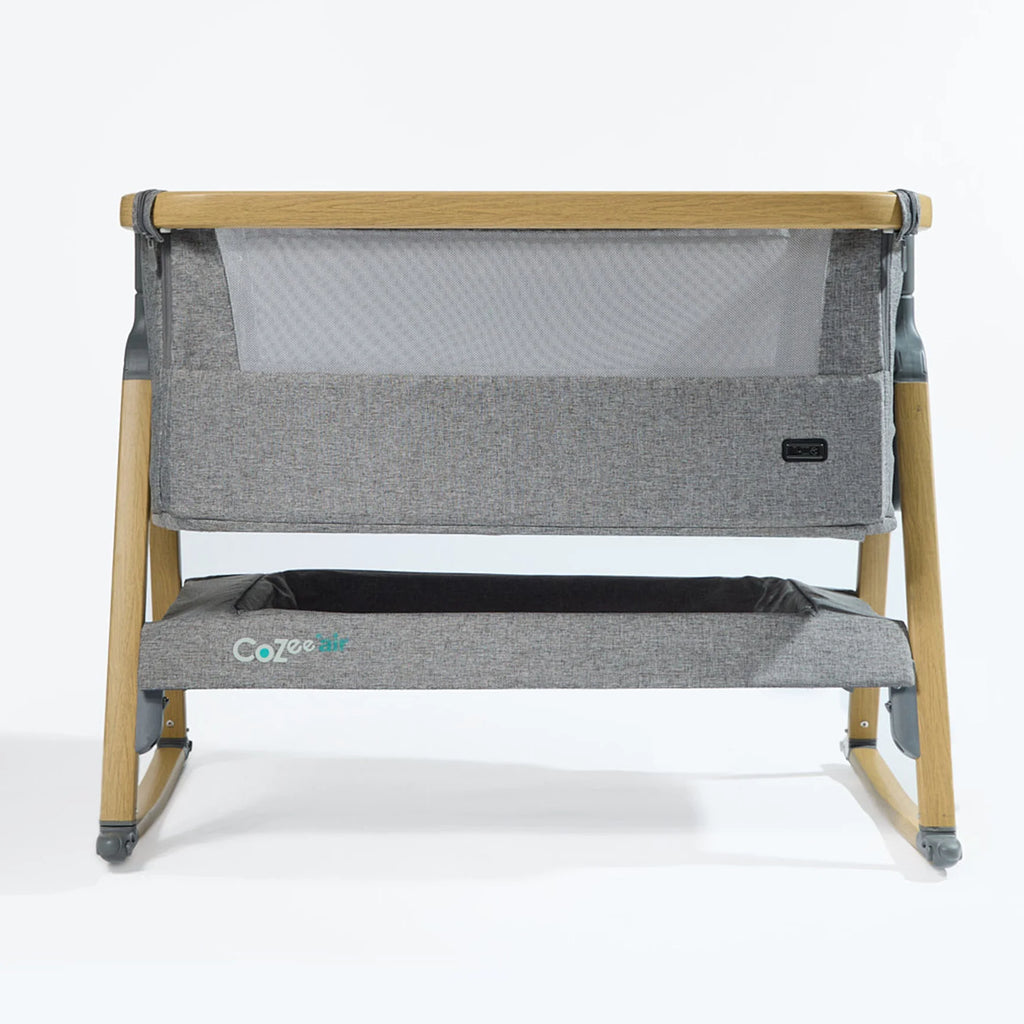 Tutti Bambini CoZee Air Bedside Crib - Oak & Charcoal