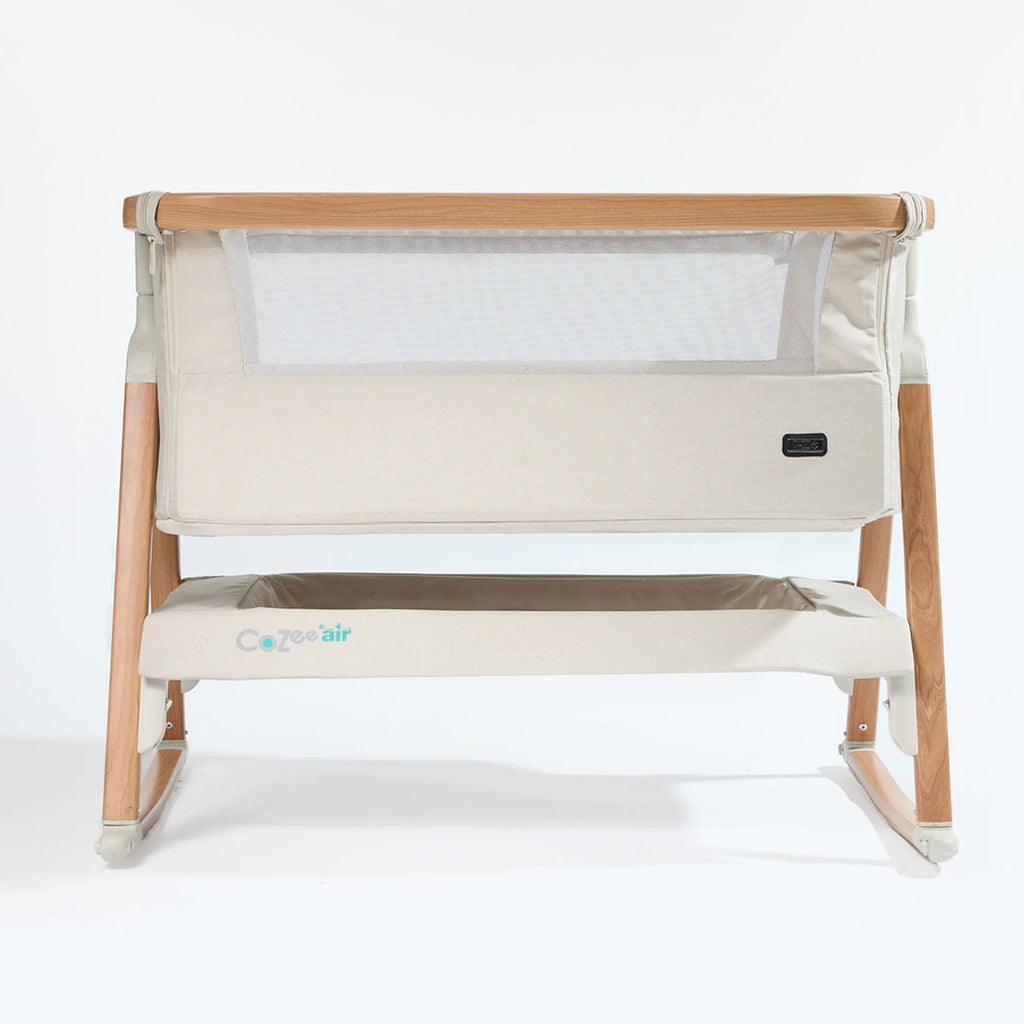 Tutti Bambini CoZee Air Bedside Crib - Scandinavian Walnut/Ecru