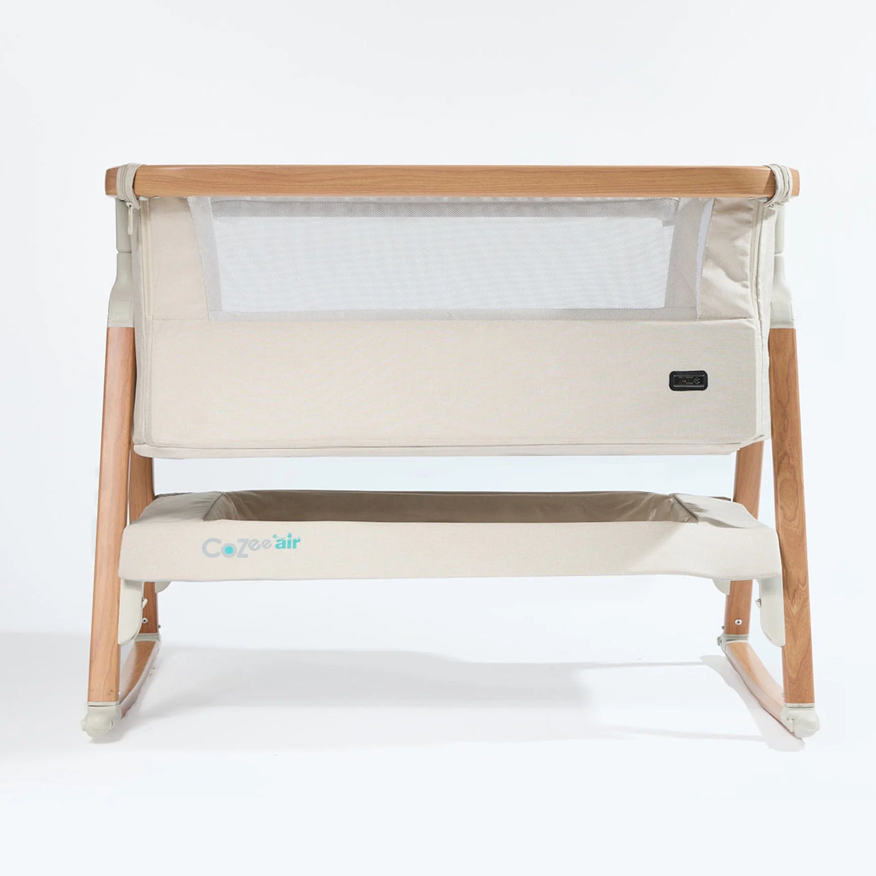 Tutti Bambini CoZee Air Bedside Crib - Scandinavian Walnut/Ecru