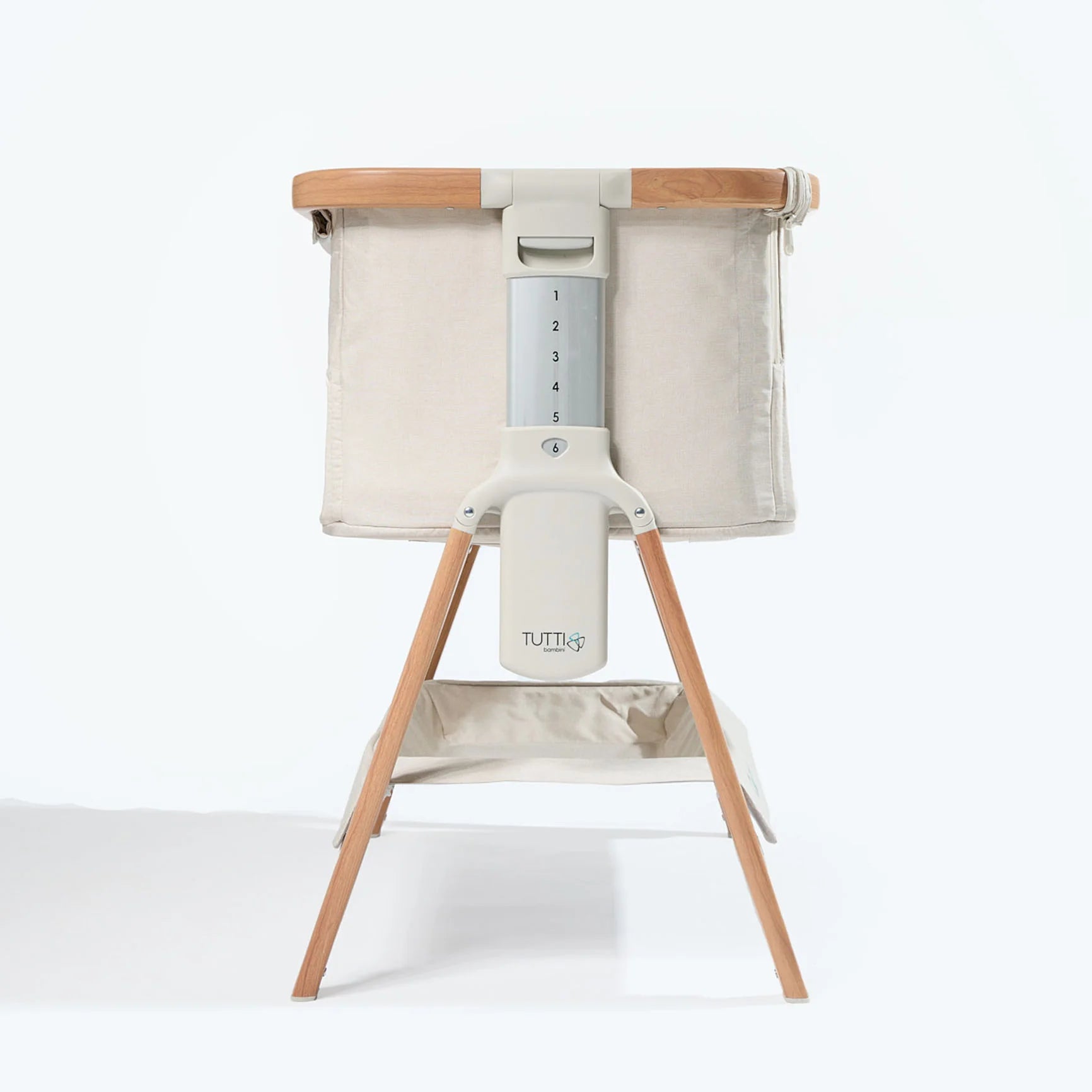 Tutti Bambini CoZee Air Bedside Crib - Scandinavian Walnut/Ecru