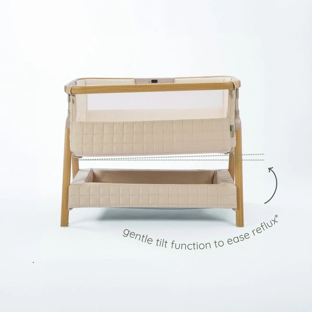 Tutti Bambini CoZee Sense Bedside Crib - Toasted Oak / Sand