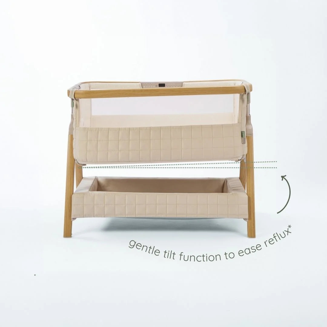 Tutti Bambini CoZee Sense Bedside Crib - Toasted Oak / Sand