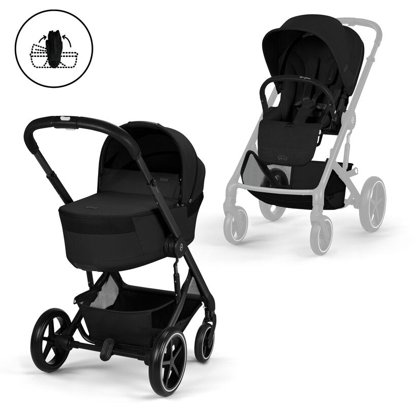 Cybex Balios S Lux with foldable Carry Cot - Moon Black