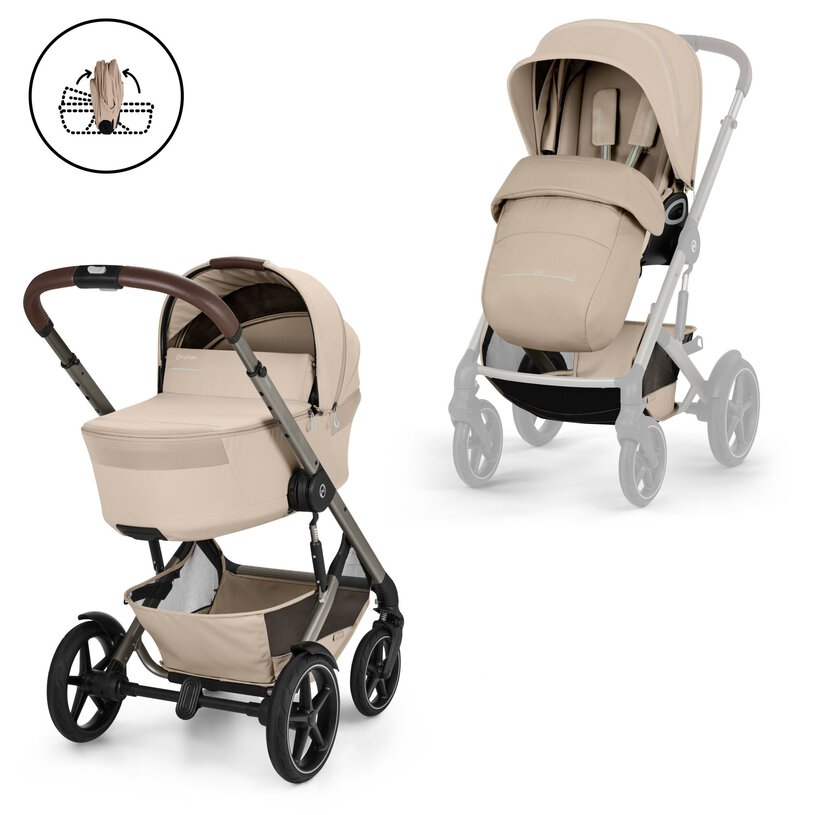 Cybex Talos S Lux with Foldable Carry Cot - Almond Beige