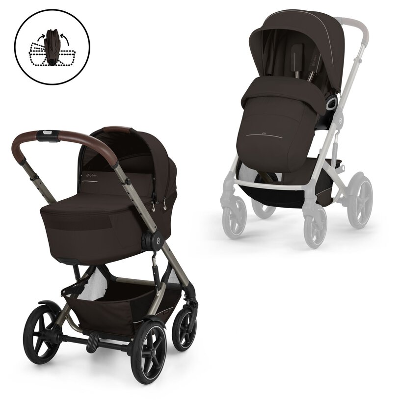 Cybex Talos S Lux with Foldable Carry Cot - Chocolate Brown