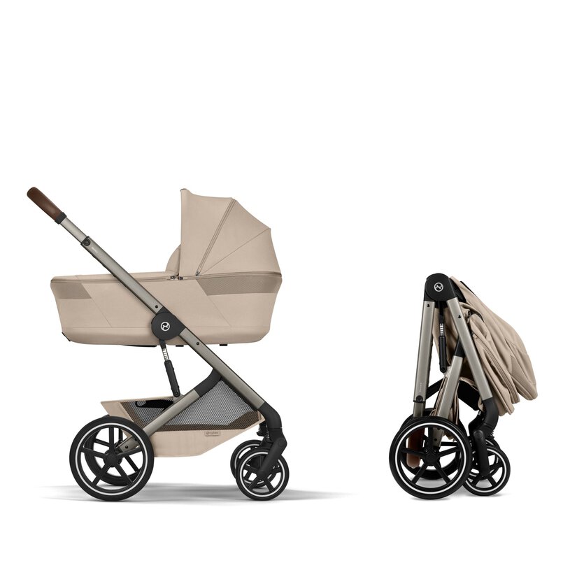 Cybex Balios S Lux with foldable Carry Cot - Almond Beige