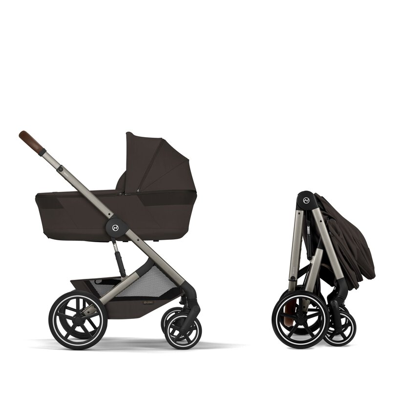 Cybex Balios S Lux with foldable Carry Cot - Chocolate Brown