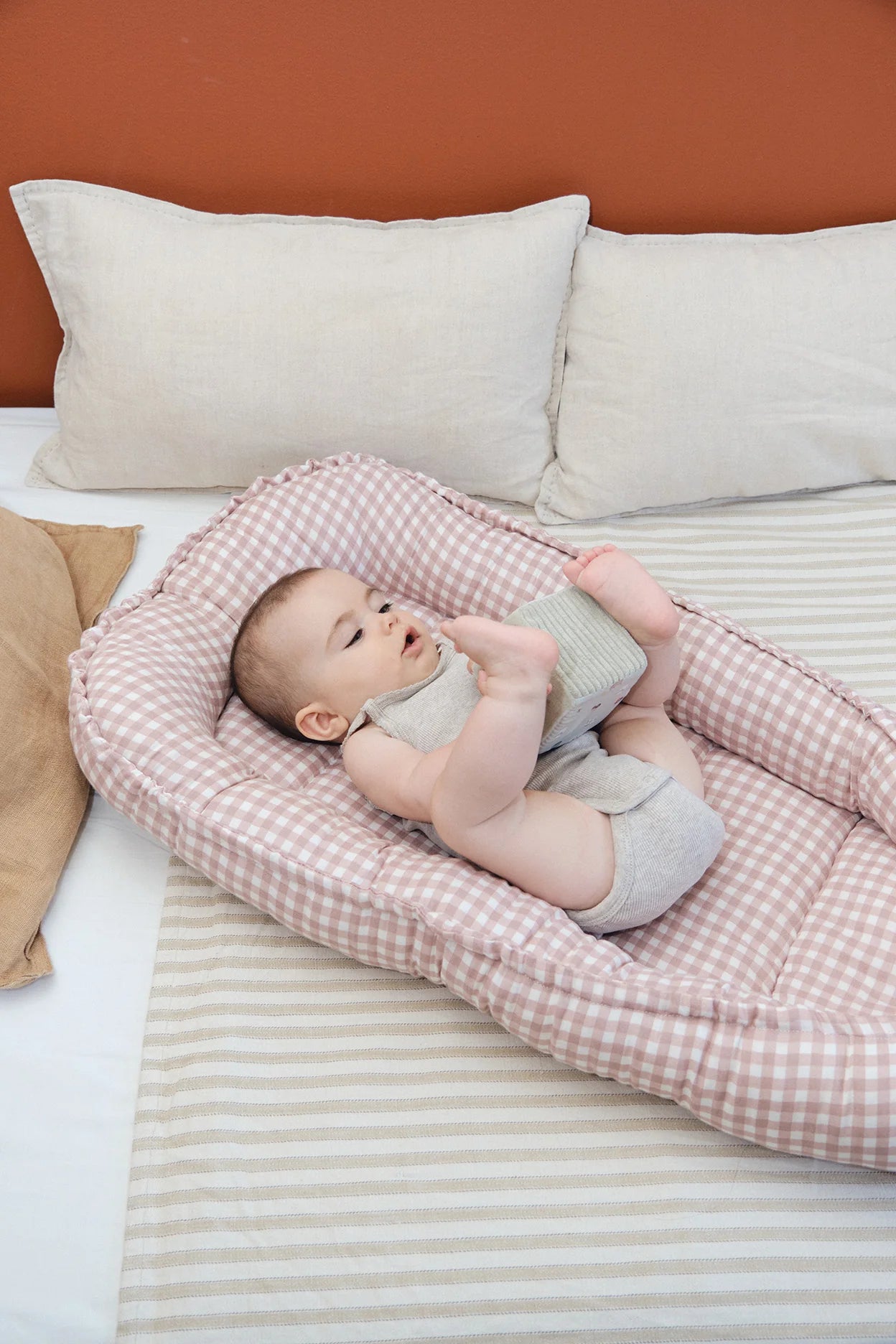 Baby nest - Dusty Rose & Carry bag