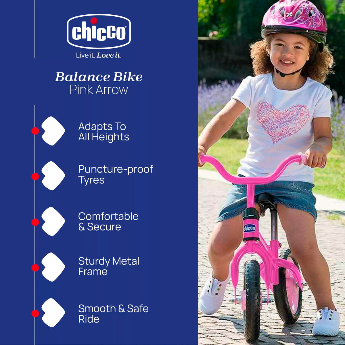 Chicco Balance Bike Pink Arrow
