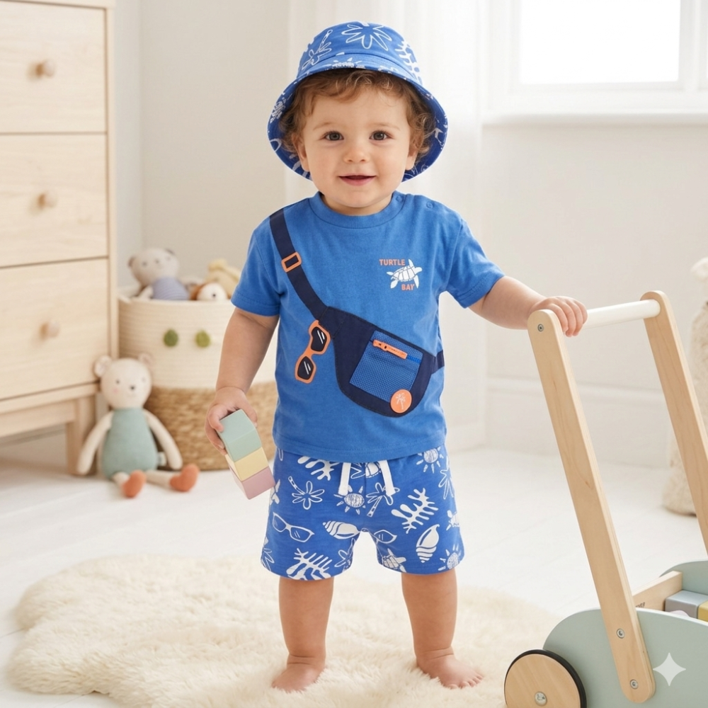 Lily & Jack Boys 3 Piece Outfit - Turtlle Bay Blue