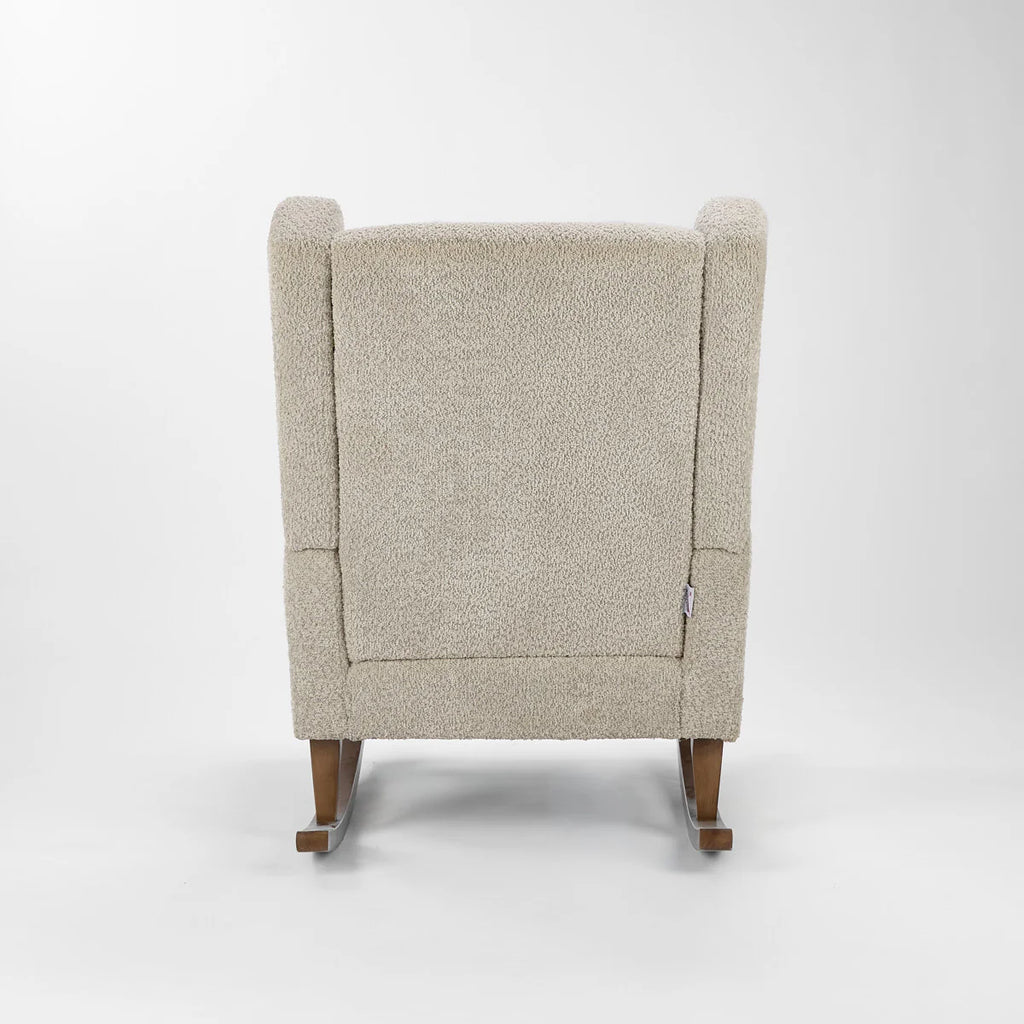 Tutti Bambini Harper Wingback Rocking Chair & Footstool - Teddy Mushroom