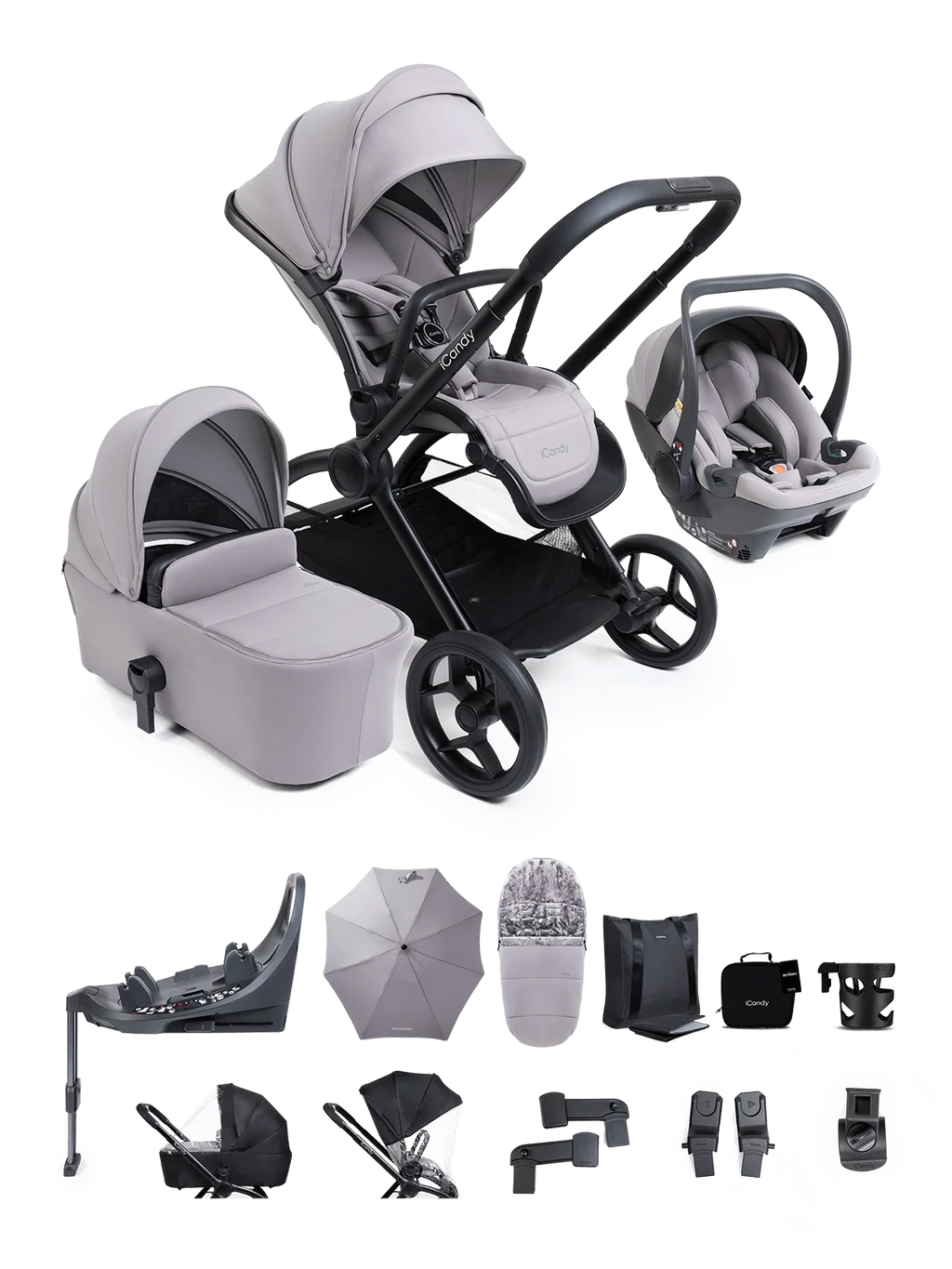 iCandy Core 2 Complete 360 Travel System - Storm Grey