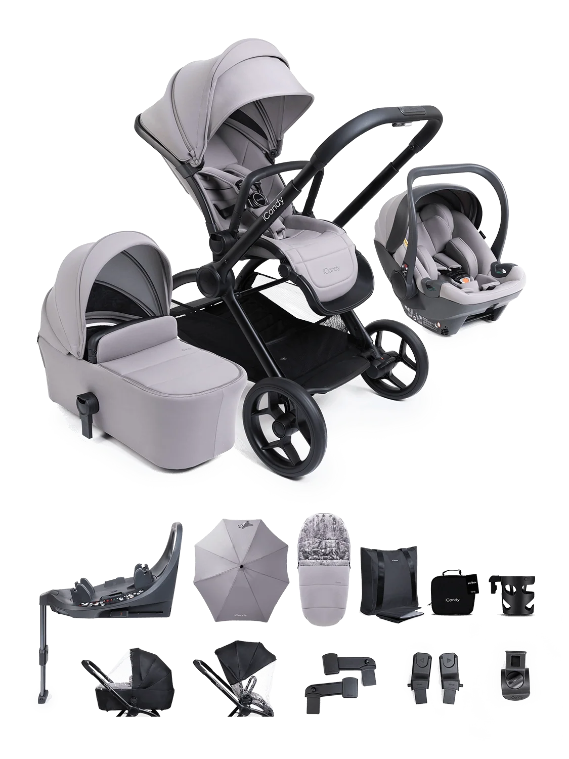 iCandy Core 2 Complete 360 Travel System - Storm Grey