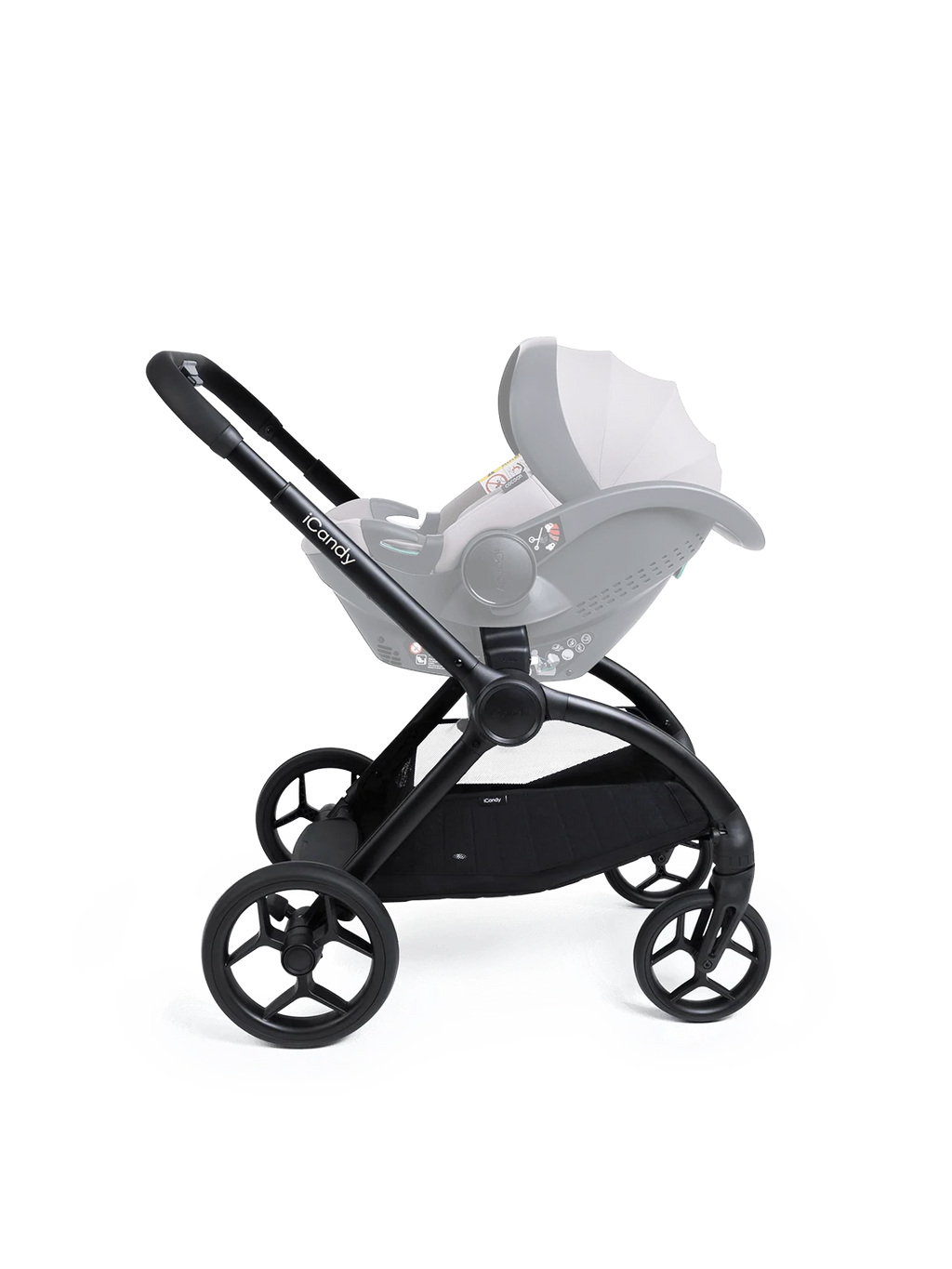 iCandy Core 2 Black Pushchair and Carrycot - Complete Bundle - Storm Grey