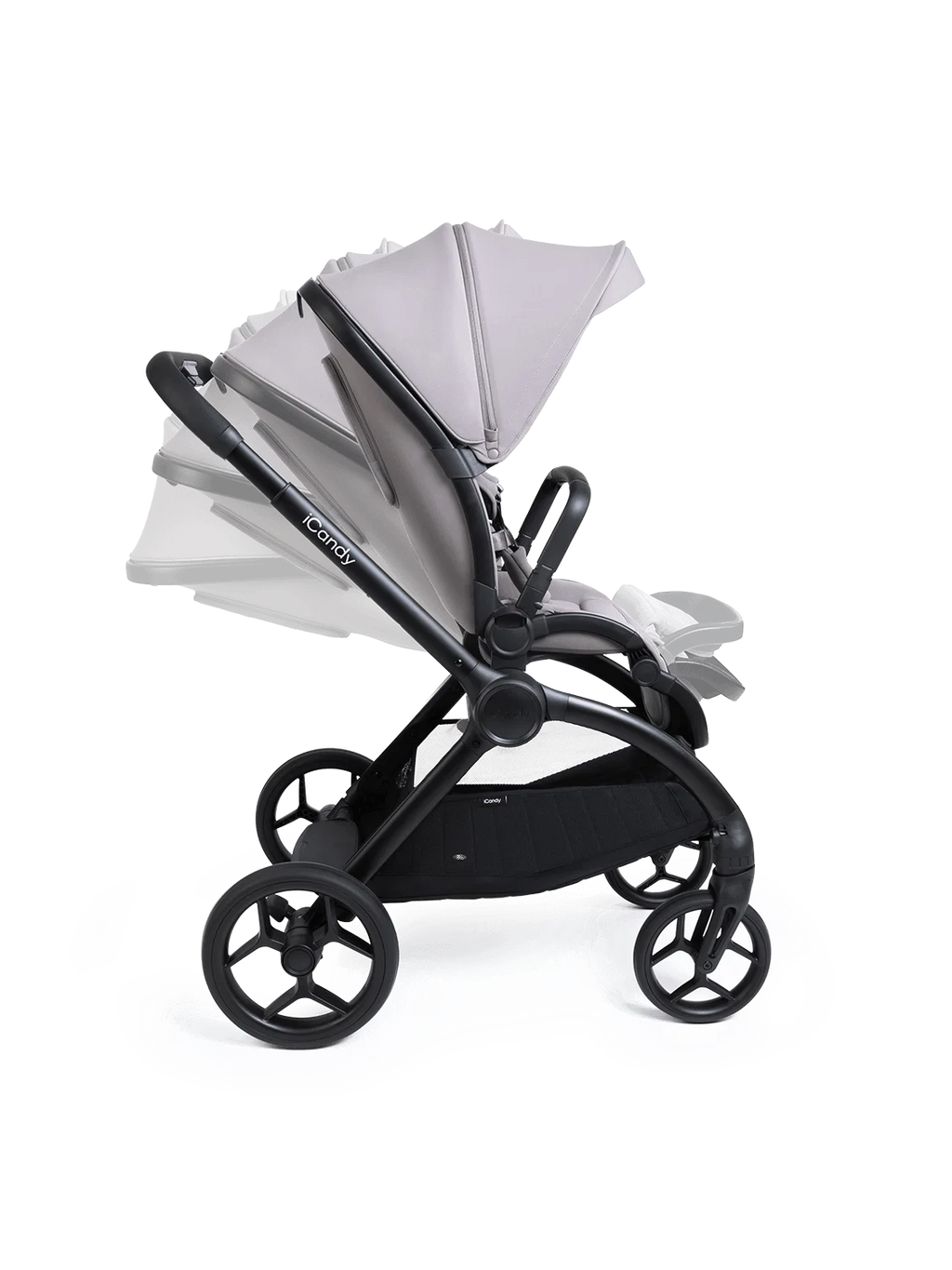 iCandy Core 2 Black Pushchair and Carrycot - Complete Bundle - Storm Grey