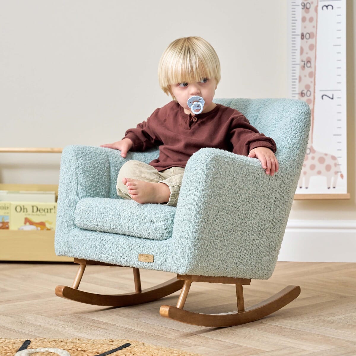 Tutti Bambini Jonah Mini Me Children's Rocking Chair - Boucle Ocean Stone