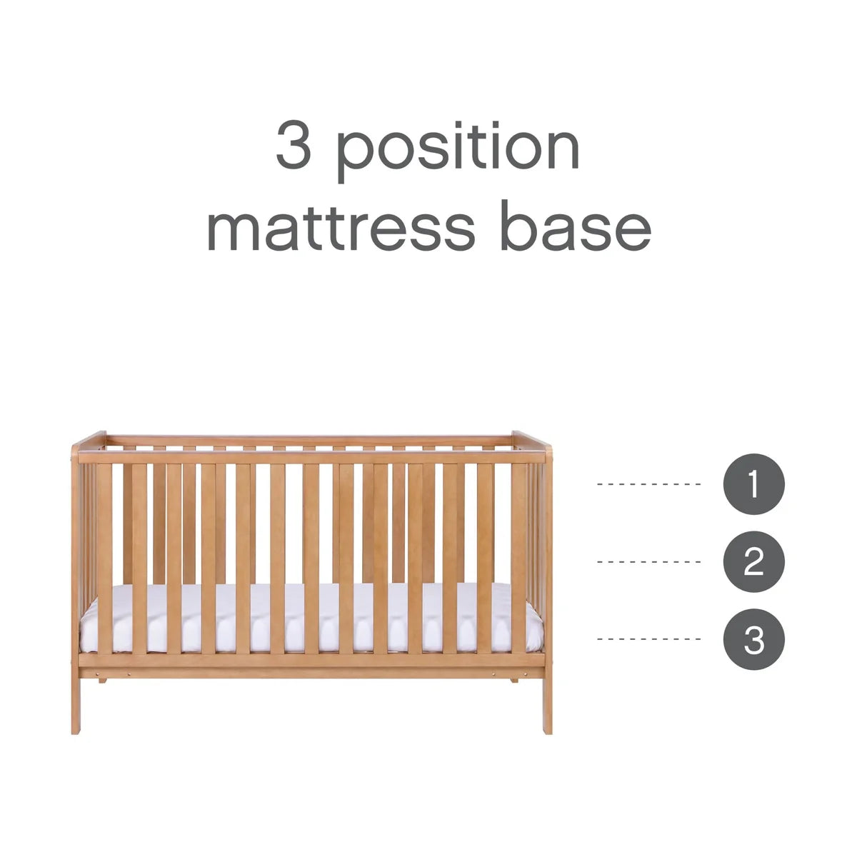 Tutti Bambini Malmo Cot Bed with Rio Furniture 3 Piece Room Set -Dove Grey & Honey Oak