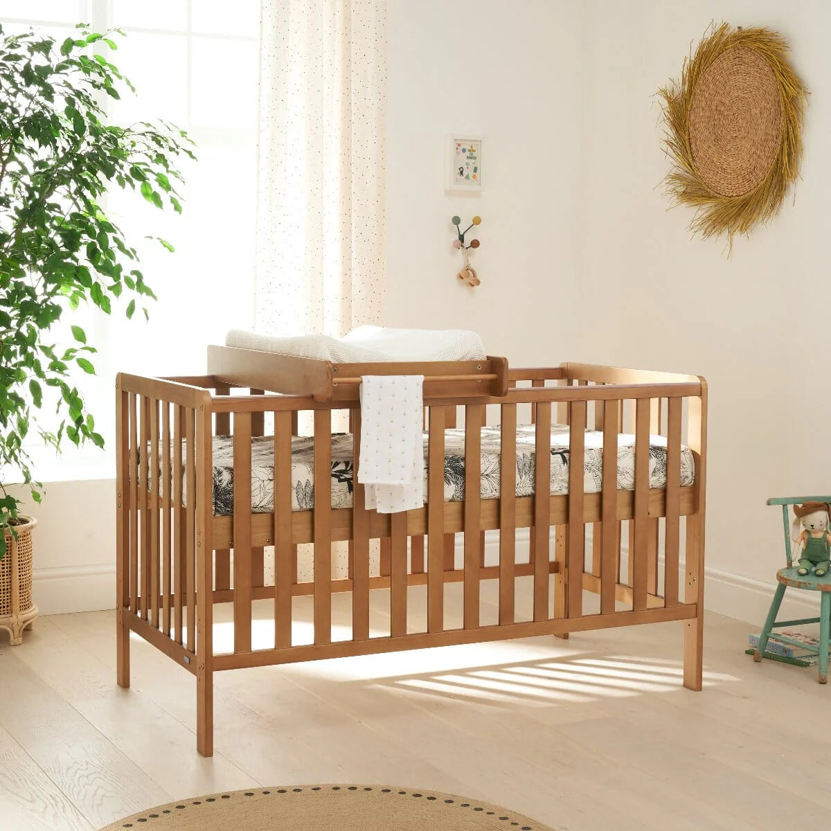 Tutti Bambini Malmo Cot Bed with Rio Furniture 3 Piece Room Set -Dove Grey & Honey Oak