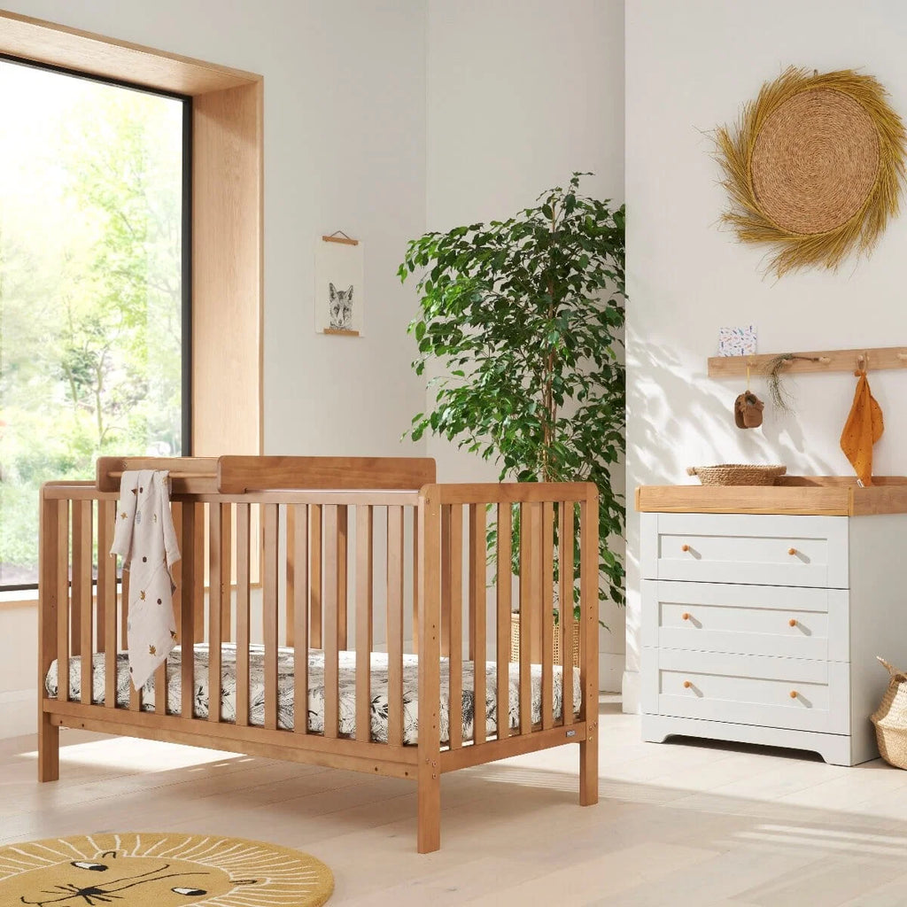Tutti Bambini Malmo Cot Bed with Rio Furniture 2 Piece Room Set -Dove Grey & Honey Oak (Copy)