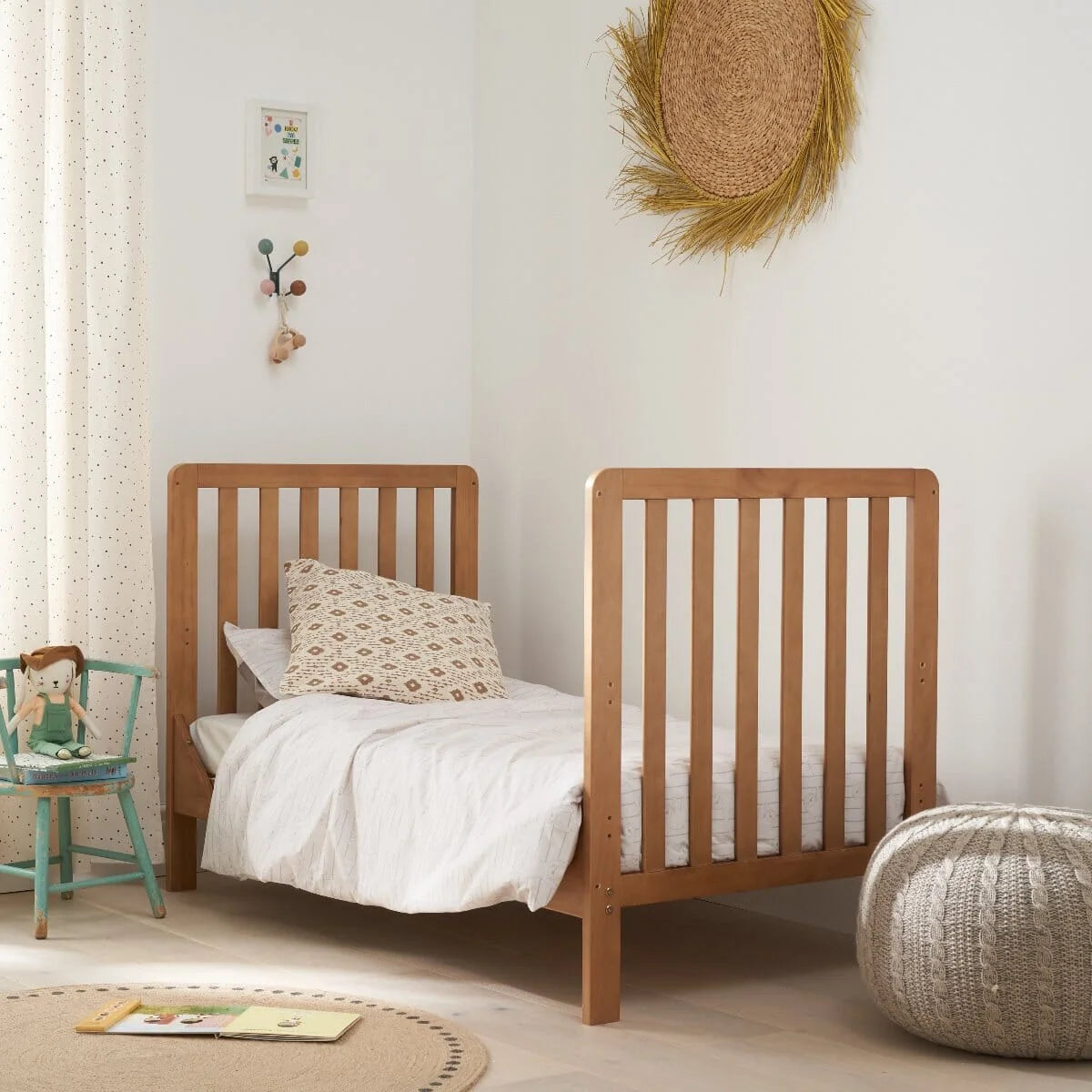 Tutti Bambini Malmo Cot Bed with Rio Furniture 3 Piece Room Set -Dove Grey & Honey Oak