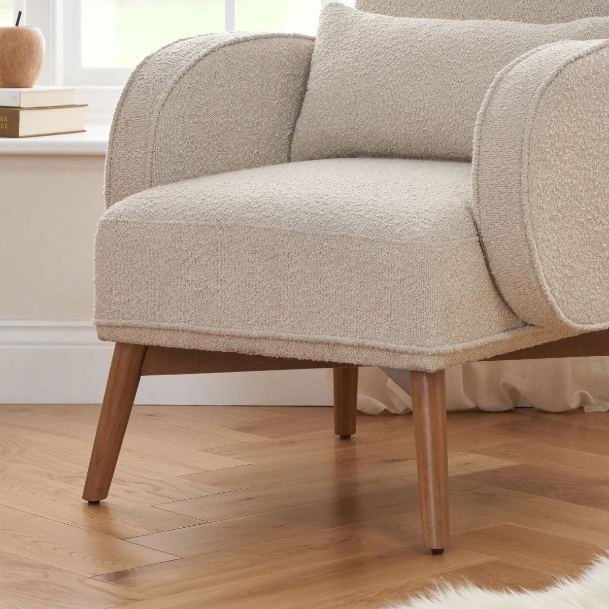 Tutti Bambini Micah Rocking Chair & Storage Footstool - Boucle Biscuit
