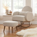 Tutti Bambini Micah Rocking Chair & Storage Footstool - Boucle Biscuit
