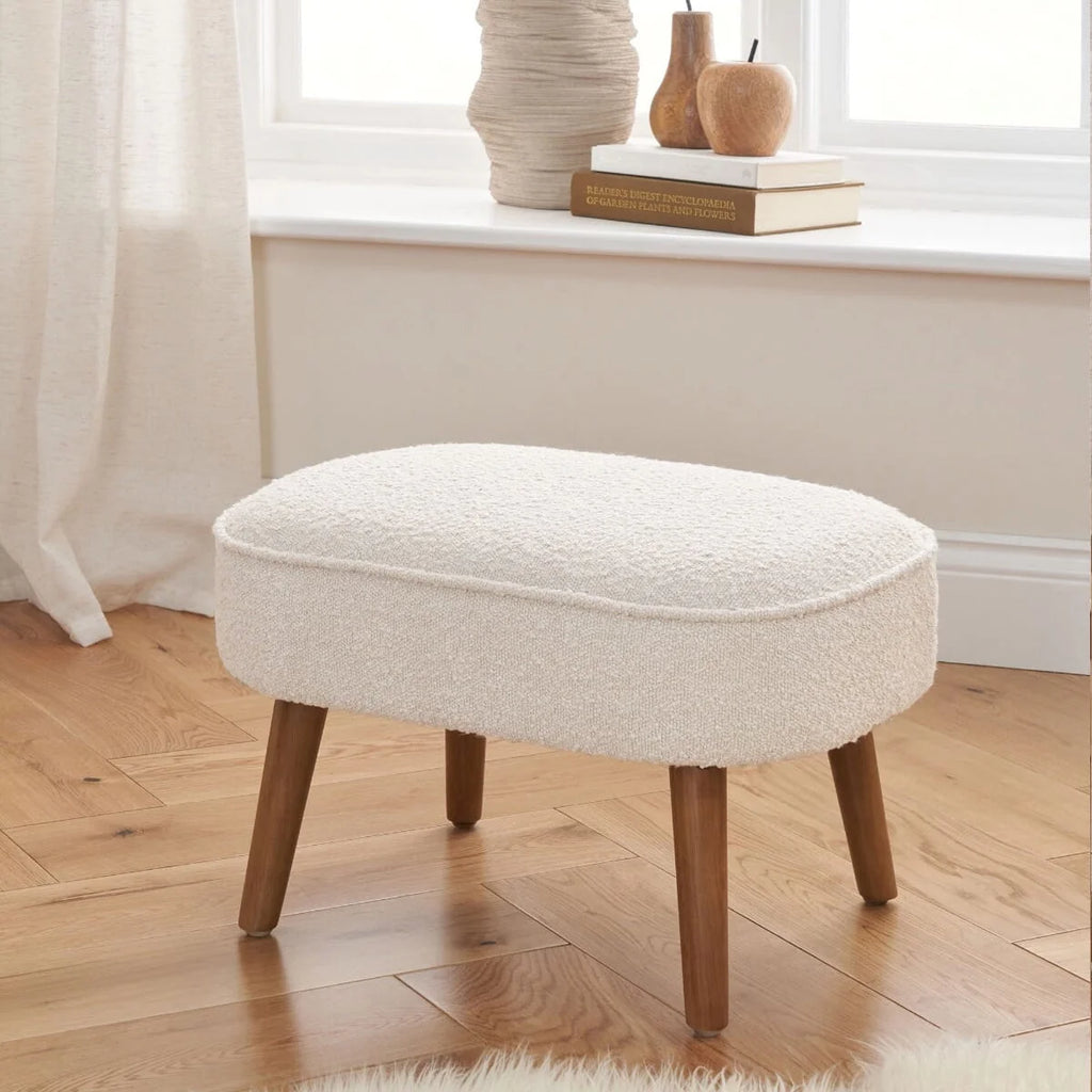 Tutti Bambini Micah Rocking Chair & Storage Footstool - Boucle Fresh Cream