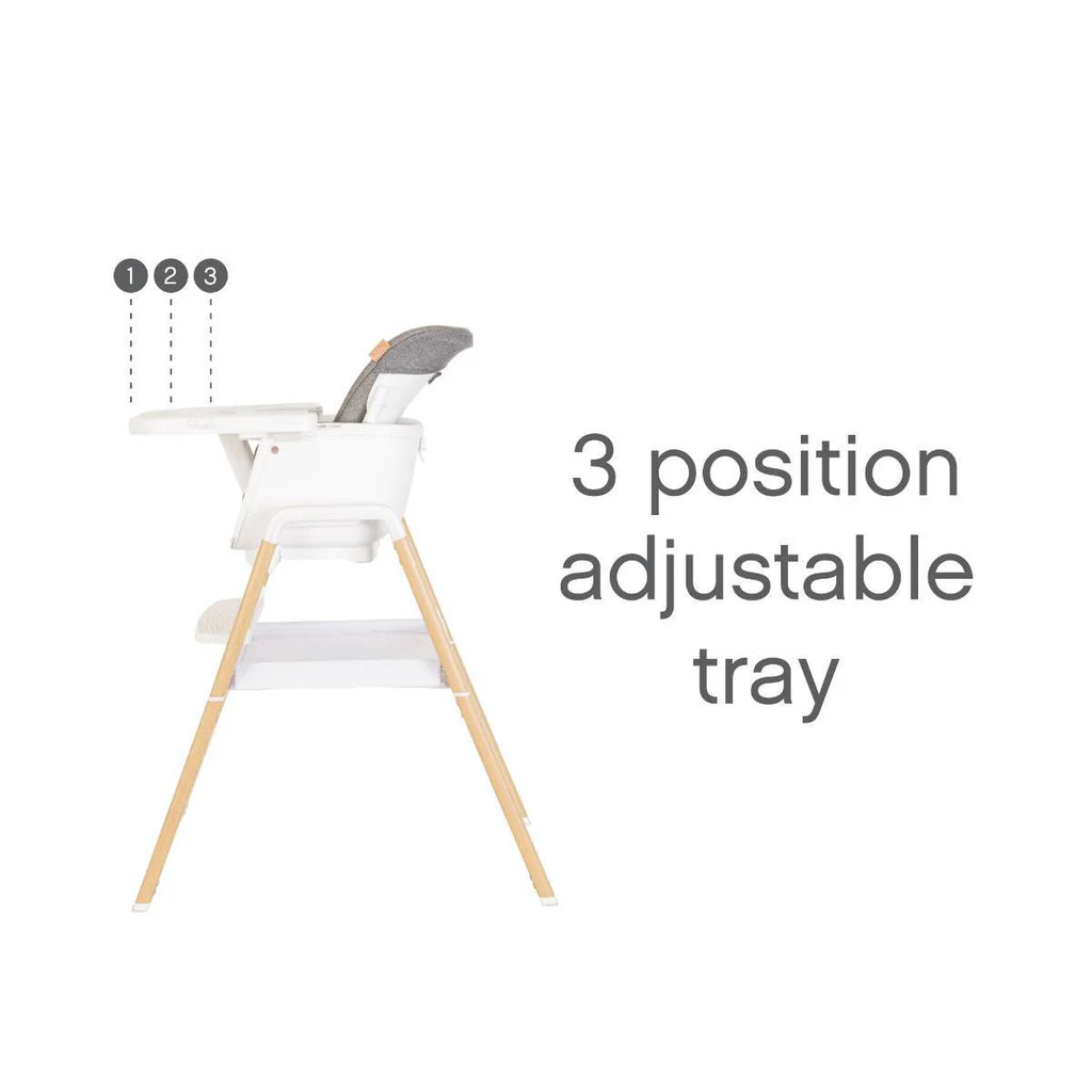 Tutti Bambini Nova Birth to 12 Years Complete Highchair Package - Ecru/Scandinavian Walnut