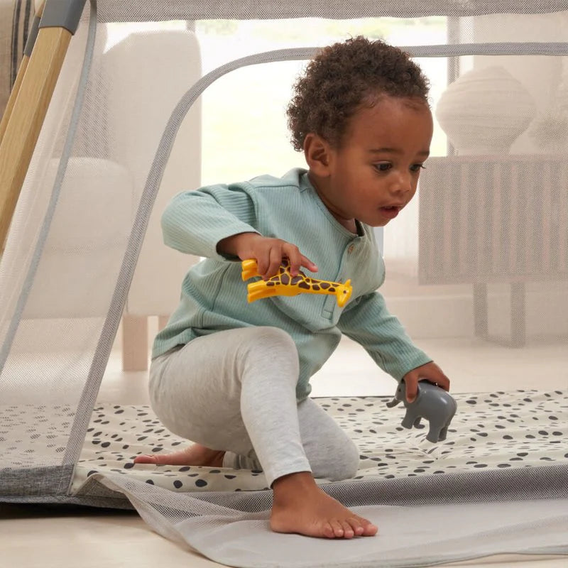 Tutti Bambini CoZee Go 3-in-1 Bassinet, Travel Cot & Playpen - Oak & Charcoal