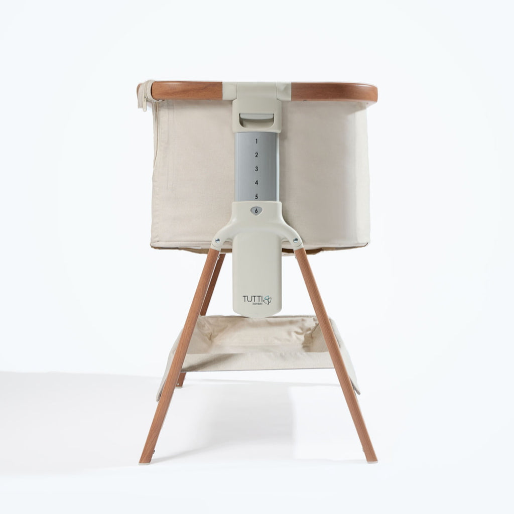 Tutti Bambini CoZee Bedside Crib - Scandinavian walnut / Ecru