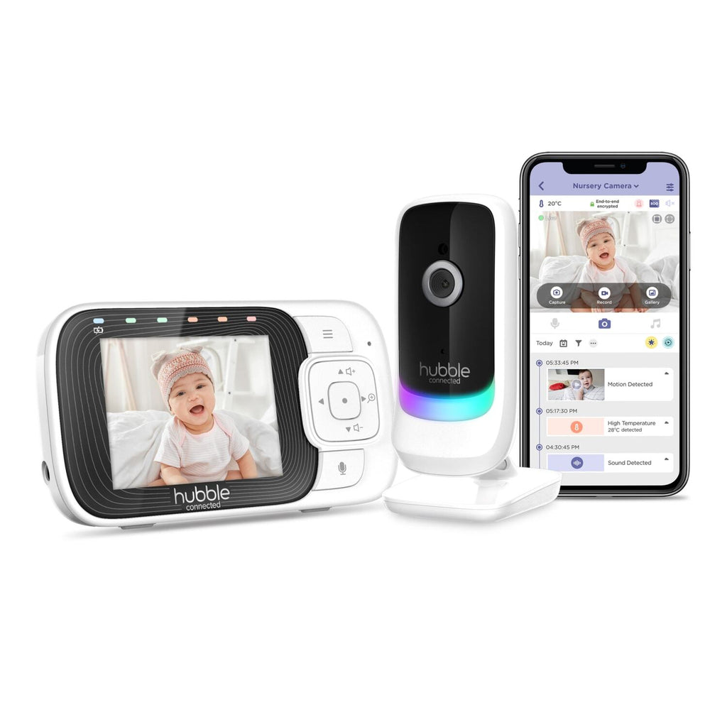 Hubble Connected Nursery Pal Essentials 2.8" Video Baby Monitor - White